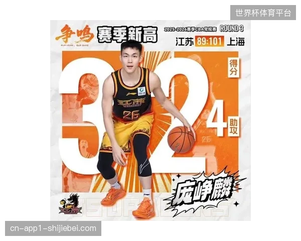 江苏队新秀庞峥麟以场均16.5分的数据兑现天赋，成为球队后场未来的核心基石